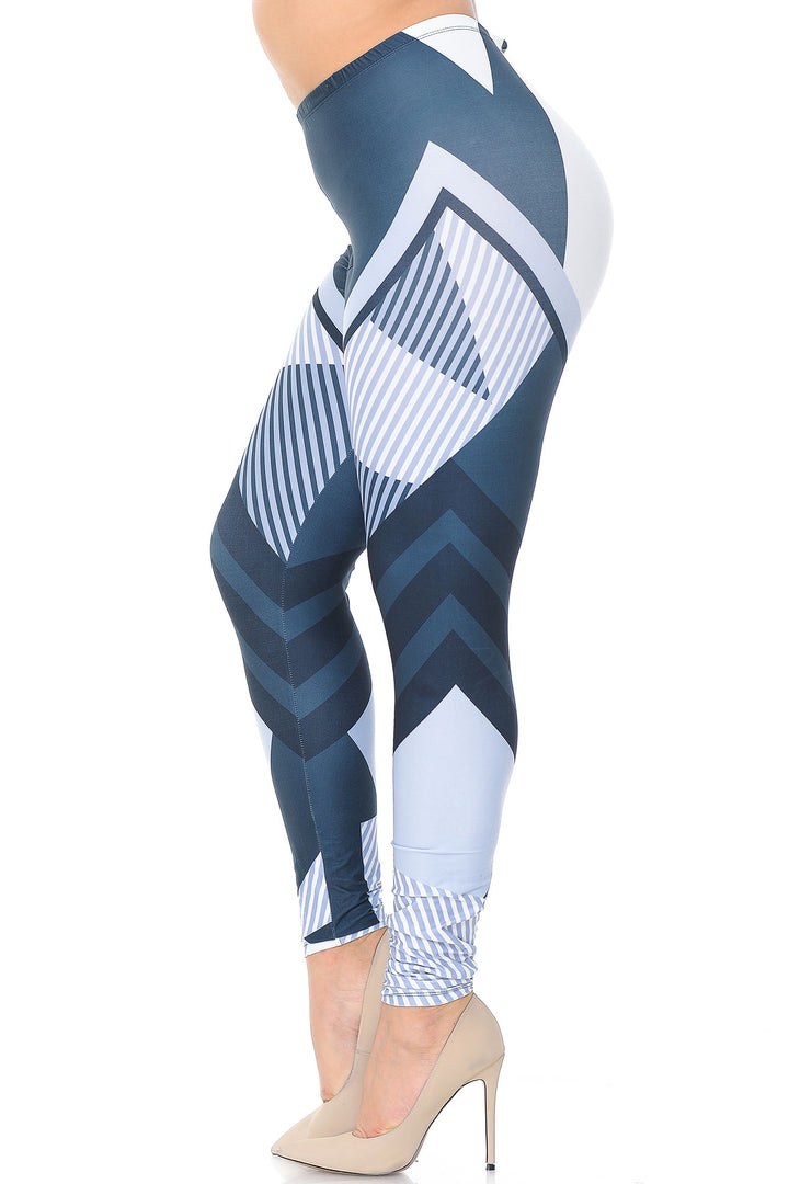 Creamy Soft Contour Angles Plus Size Leggings - USA Fashion