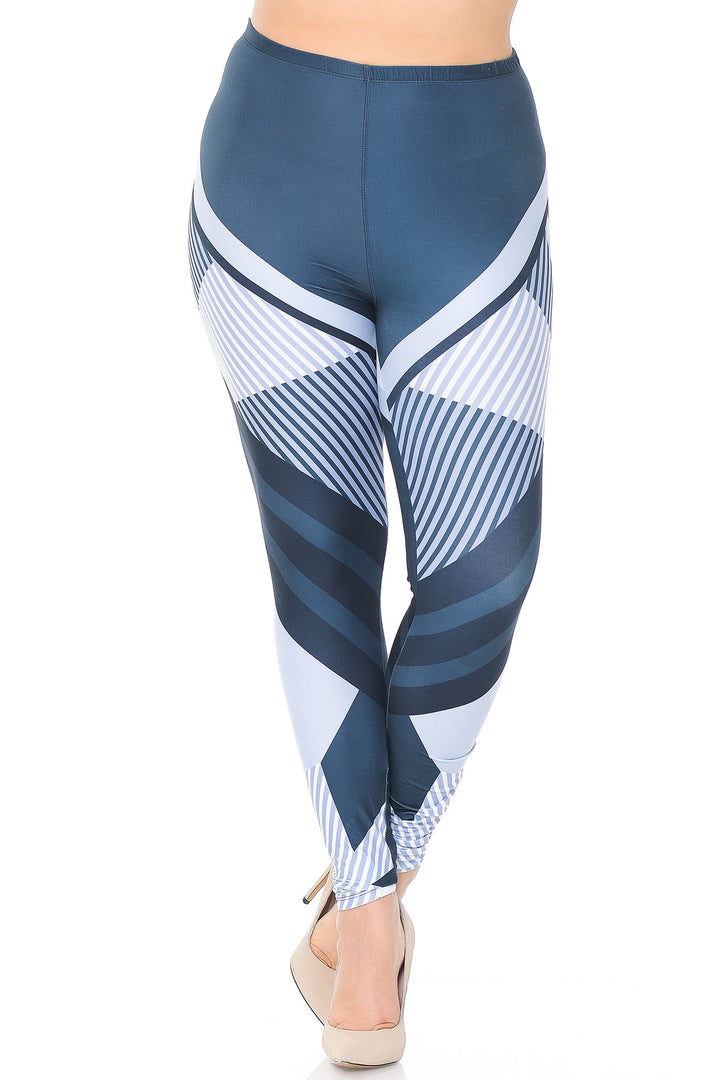 Creamy Soft Contour Angles Plus Size Leggings - USA Fashion