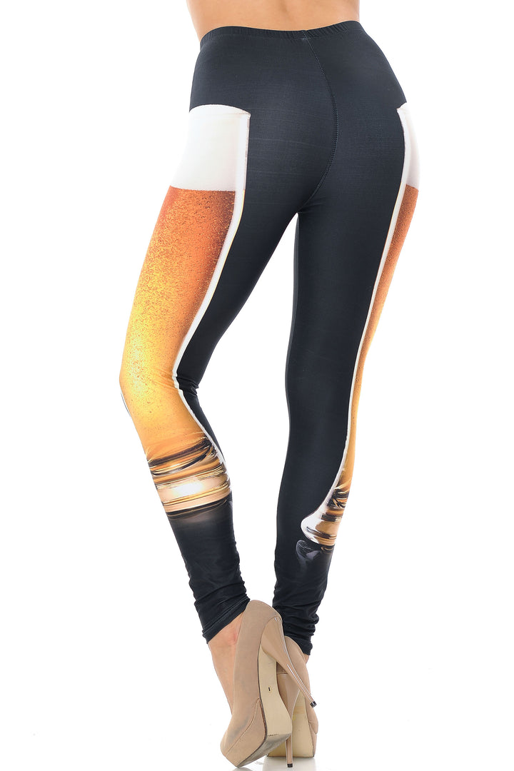 Creamy Soft Draft Beer Plus Size Leggings - USA Fashion