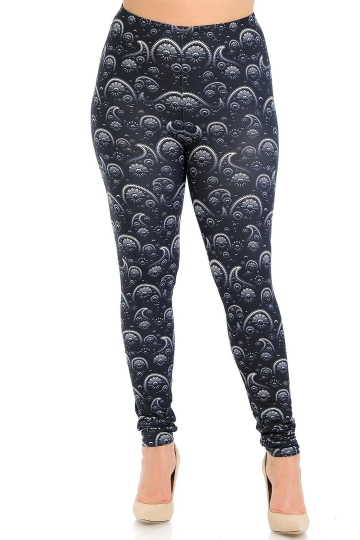 Creamy Soft Fading Paisley Plus Size Leggings - Signature Collection