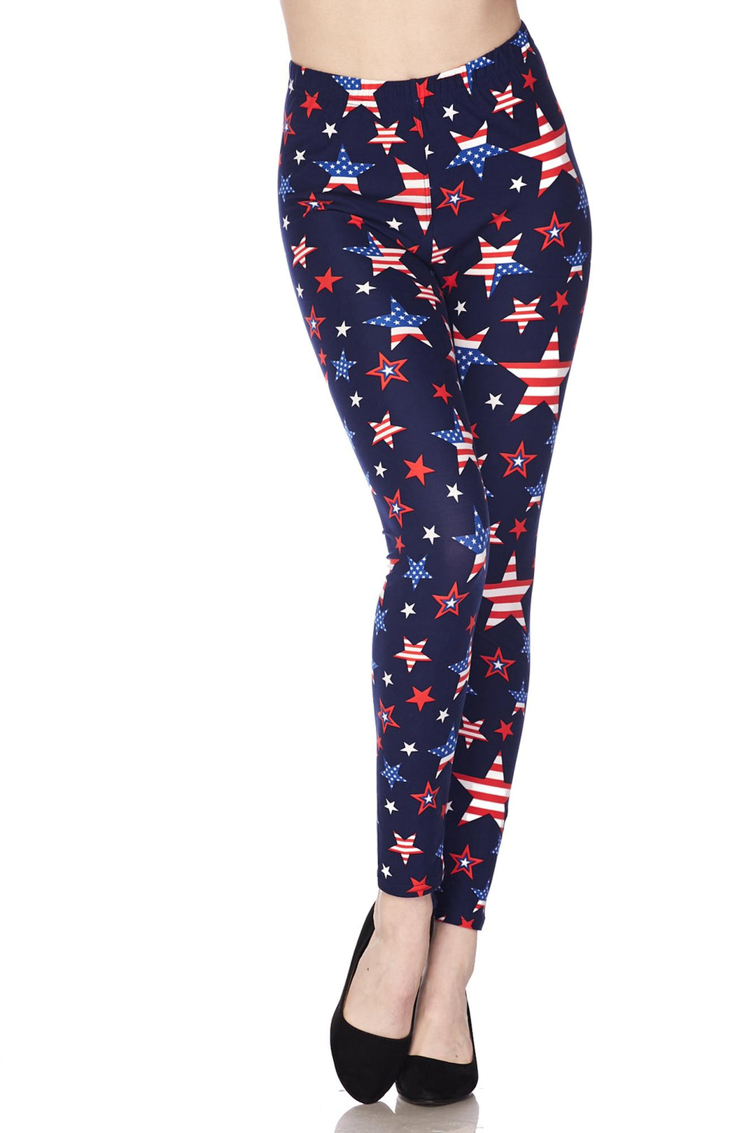 Buttery Smooth USA Stars Plus Size Leggings