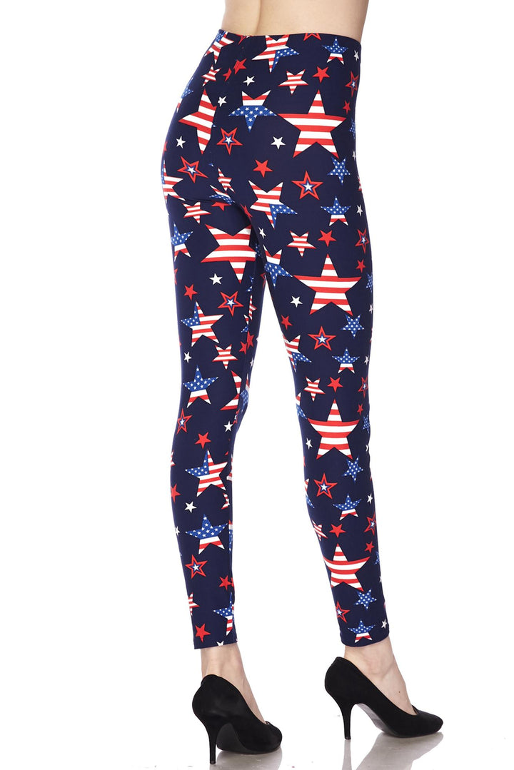 Buttery Smooth USA Stars Plus Size Leggings