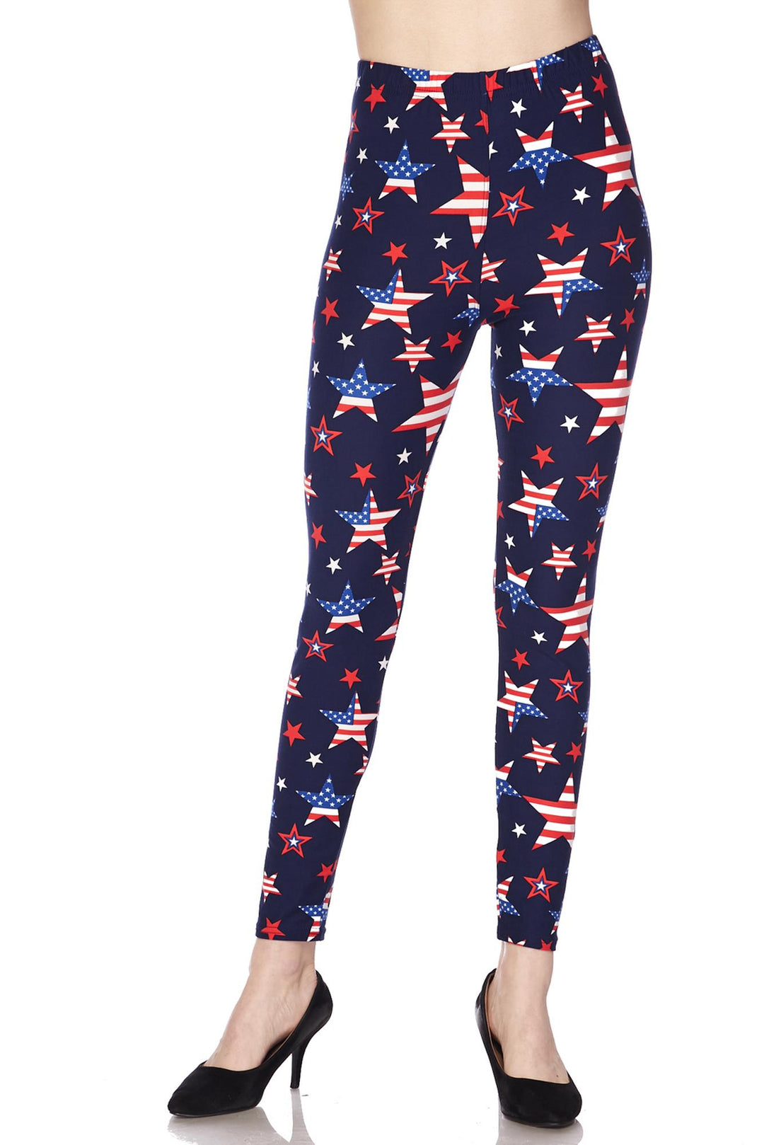 Buttery Smooth USA Stars Plus Size Leggings