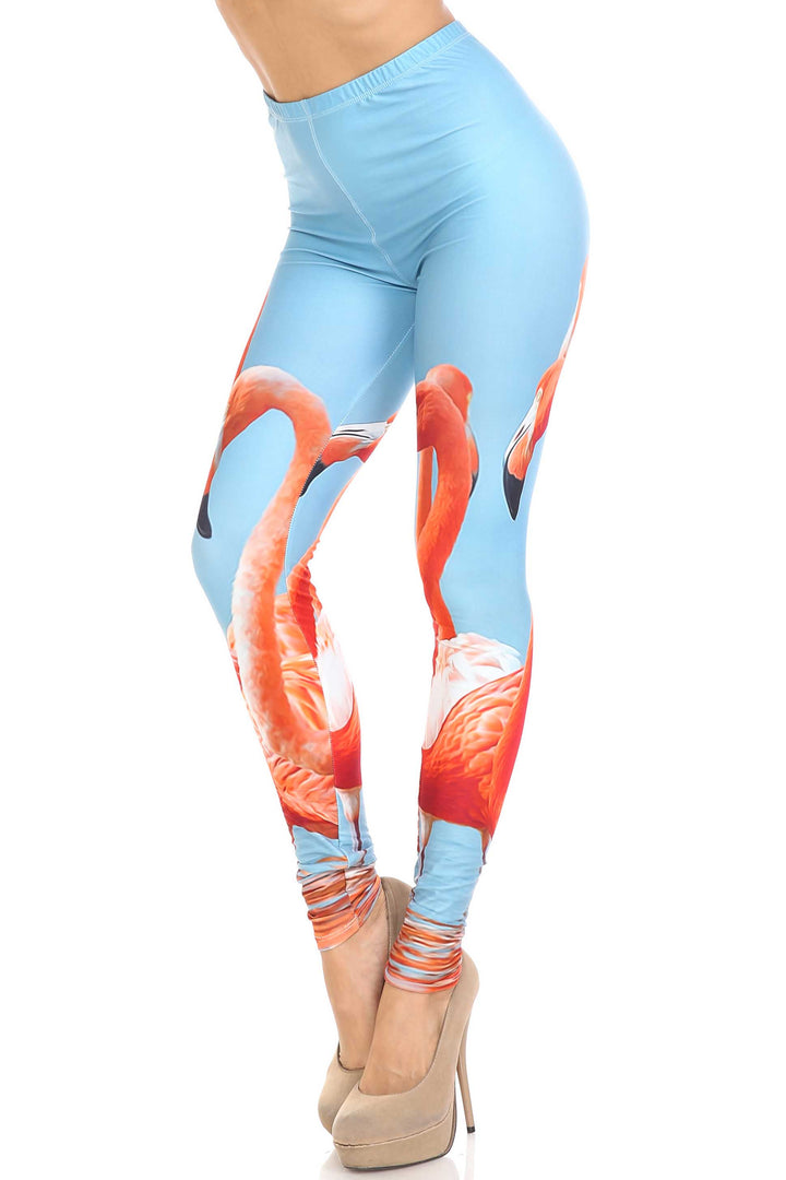Creamy Soft Flamingo Plus Size Leggings - USA Fashion