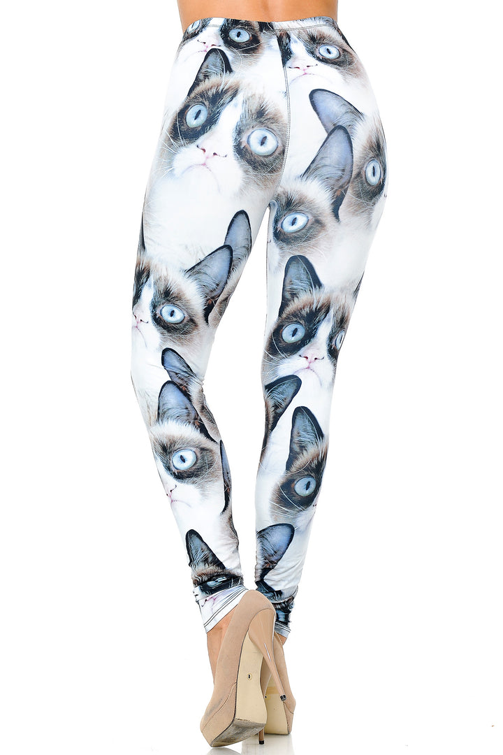 Creamy Soft Grumpy Cat Plus Size Leggings - USA Fashion