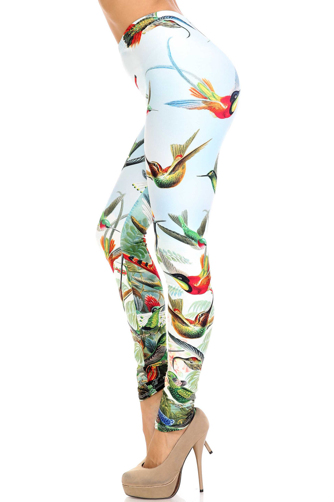 Creamy Soft Happy Hummingbirds Plus Size Leggings - USA Fashion