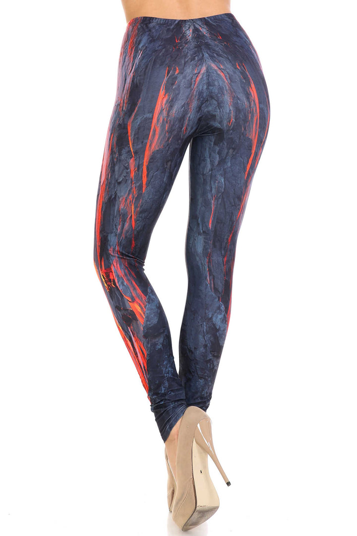 Creamy Soft Hot Lava Plus Size Leggings - By USA Fashion