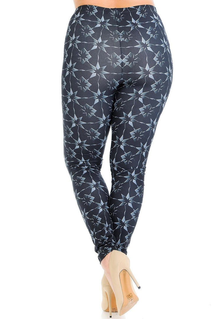 Creamy Soft Metallic Stars Plus Size Leggings - Signature Collection
