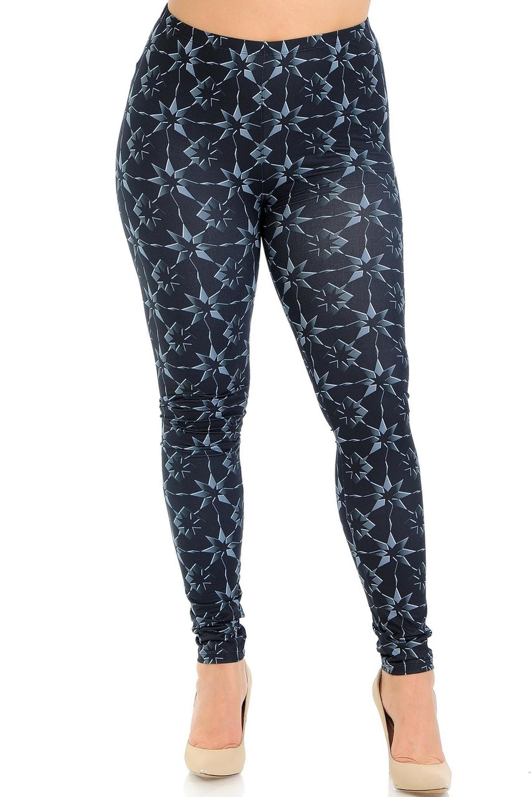 Creamy Soft Metallic Stars Plus Size Leggings - Signature Collection