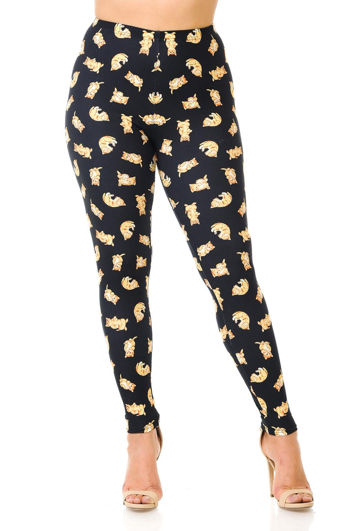 Creamy Soft Playful Kitty Cats Plus Size Leggings