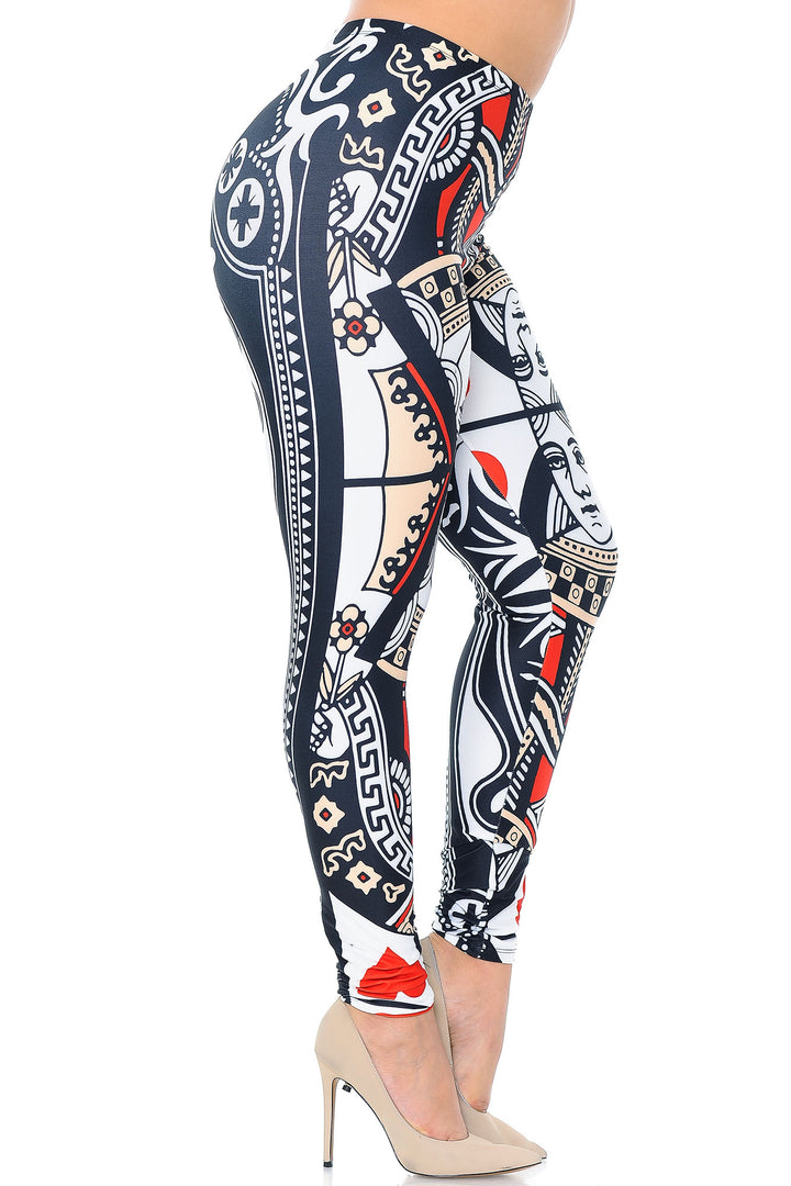 Creamy Soft Queen of Hearts Plus Size Leggings - USA Fashion