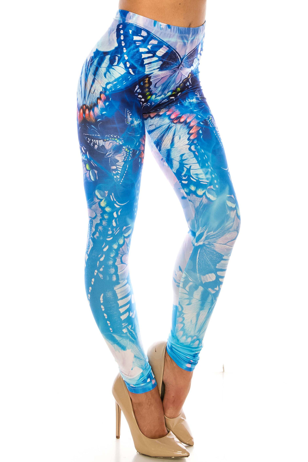 Creamy Soft Reflecting Butterflies Plus Size Leggings - USA Fashion