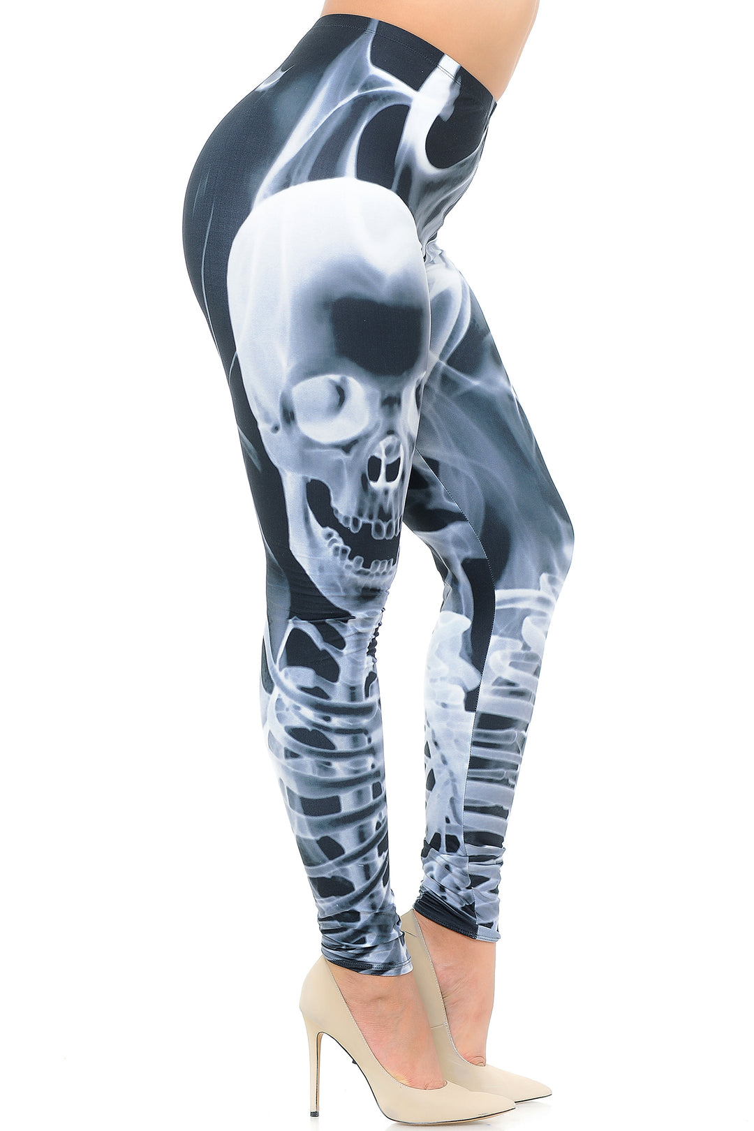 Creamy Soft Skeleton Resurrection Plus Size Leggings - USA Fashion