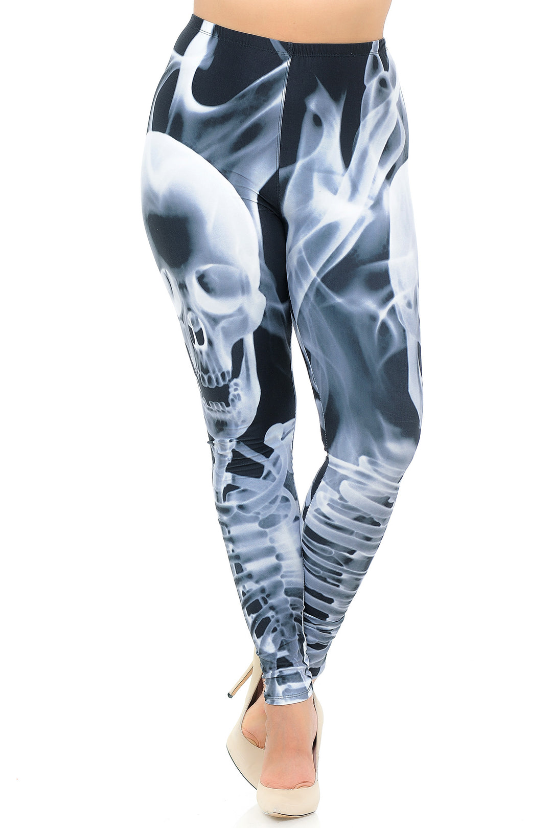 Creamy Soft Skeleton Resurrection Plus Size Leggings - USA Fashion