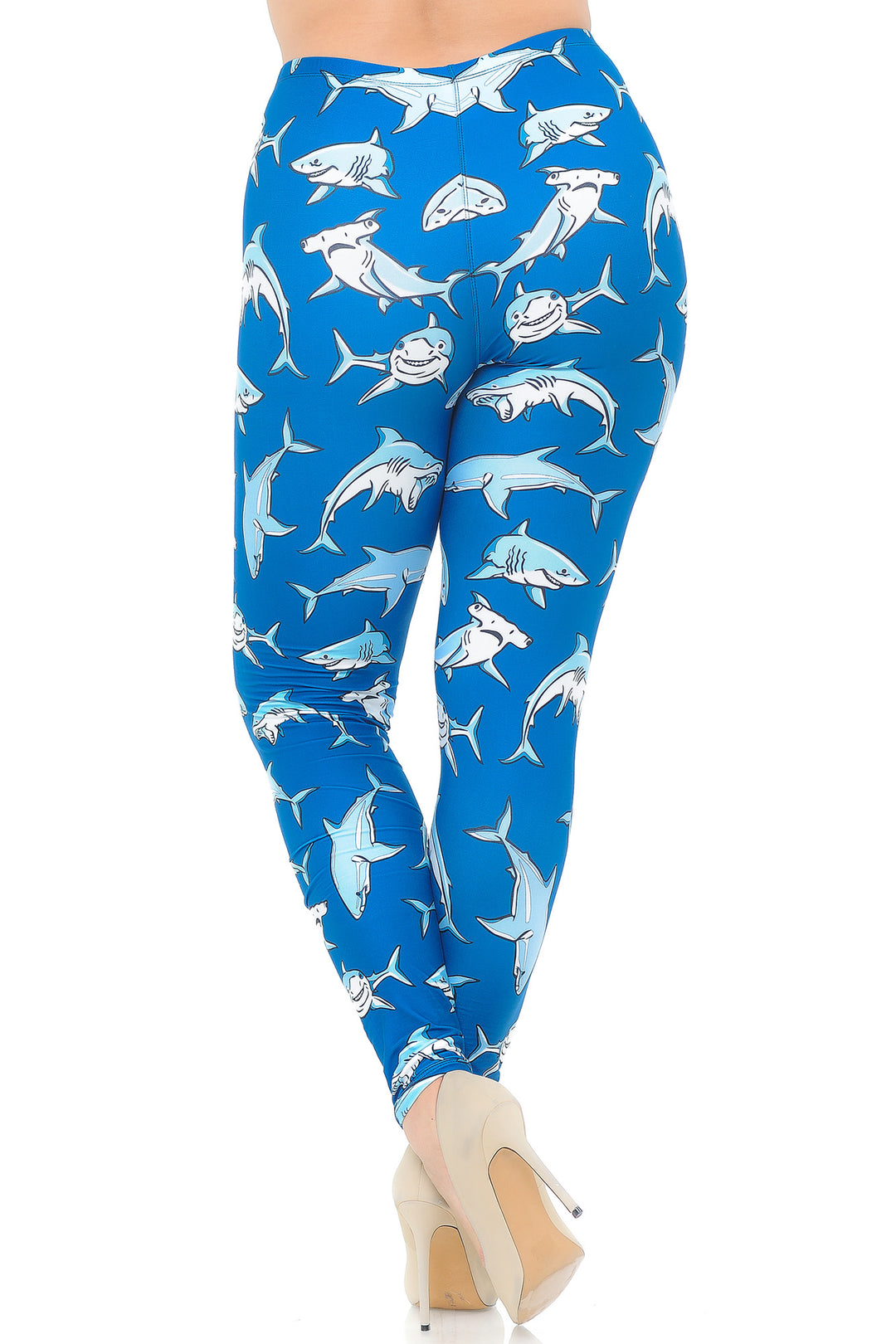 Creamy Soft Shark Plus Size Leggings - USA Fashion