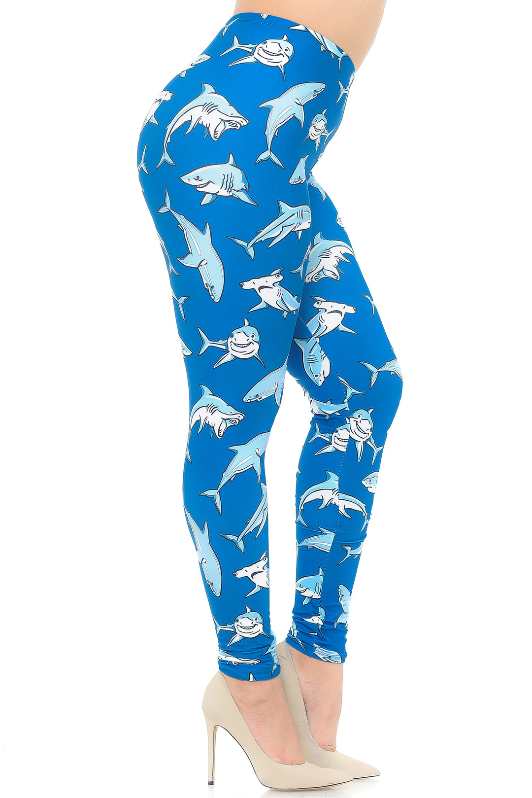 Creamy Soft Shark Plus Size Leggings - USA Fashion