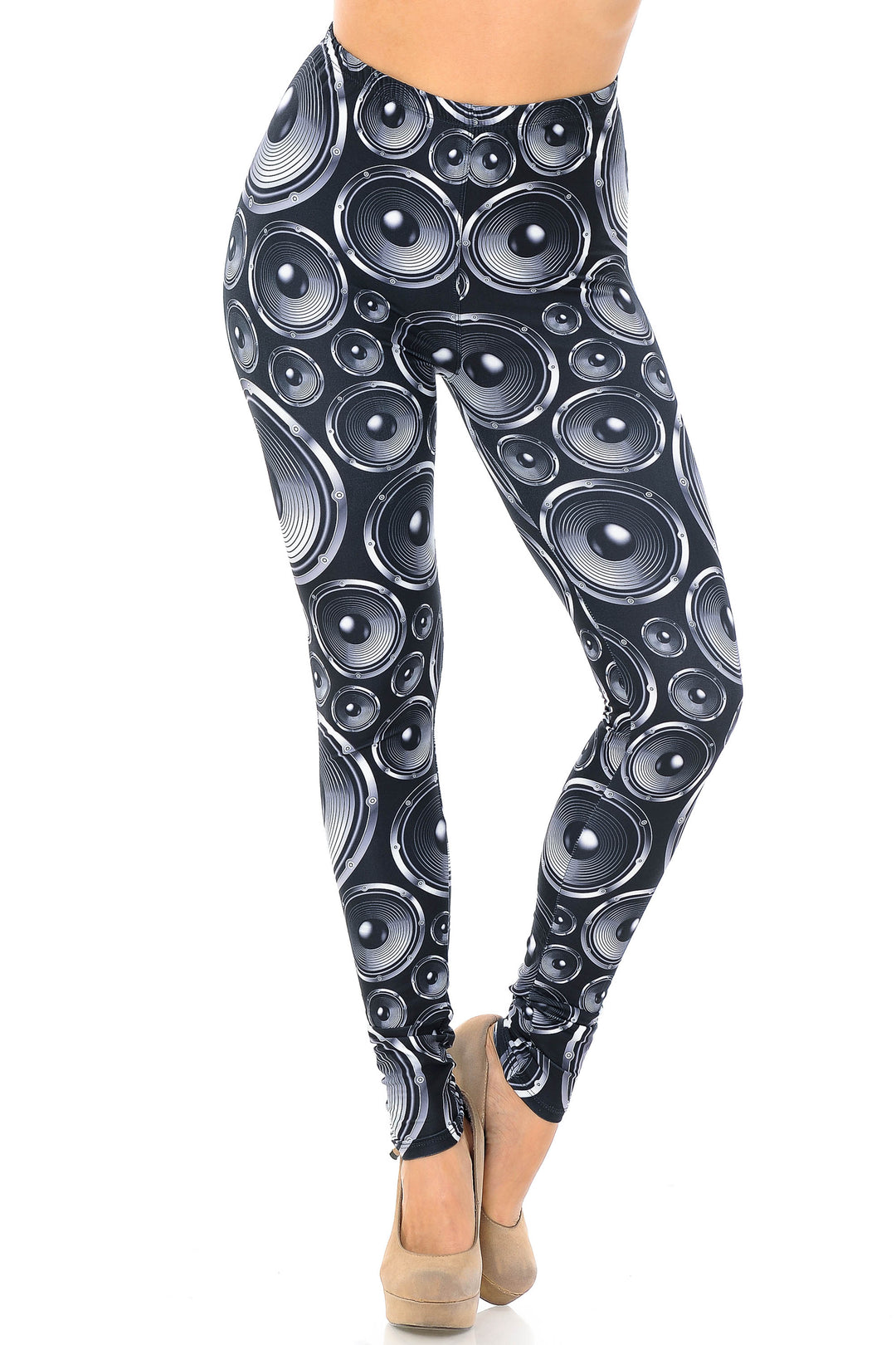Creamy Soft Speaker Plus Size Leggings - USA Fashion