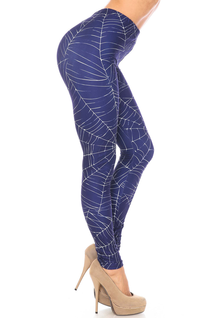 Creamy Soft Spiderwebs Halloween Plus Size Leggings - By USA Fashion