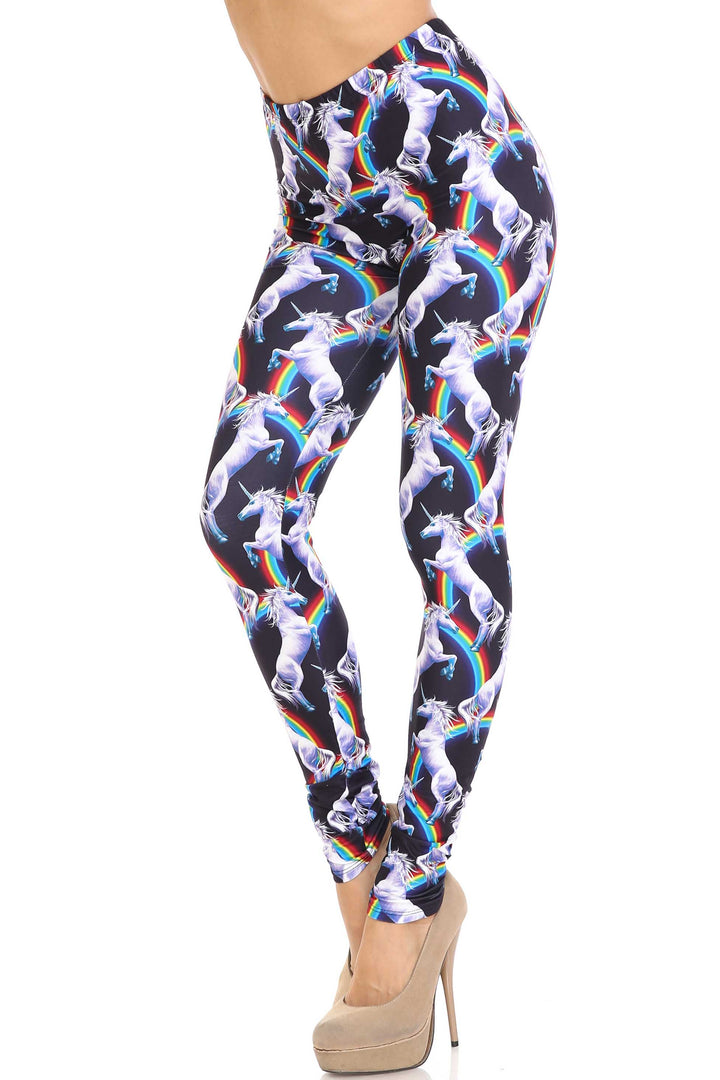 Creamy Soft Rainbow Unicorn Plus Size Leggings - By USA Fashion