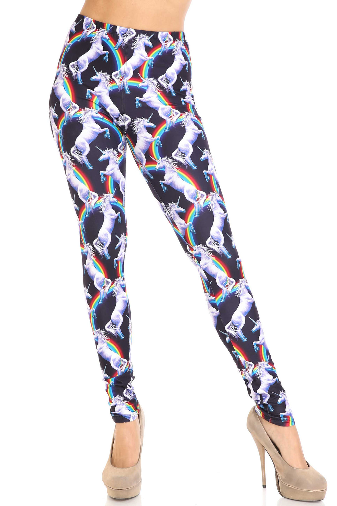 Creamy Soft Rainbow Unicorn Plus Size Leggings - By USA Fashion
