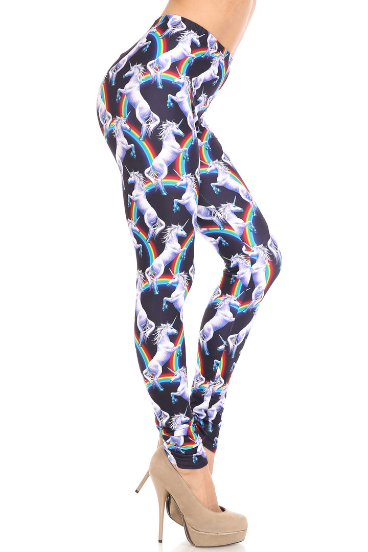 Creamy Soft Rainbow Unicorn Plus Size Leggings - By USA Fashion