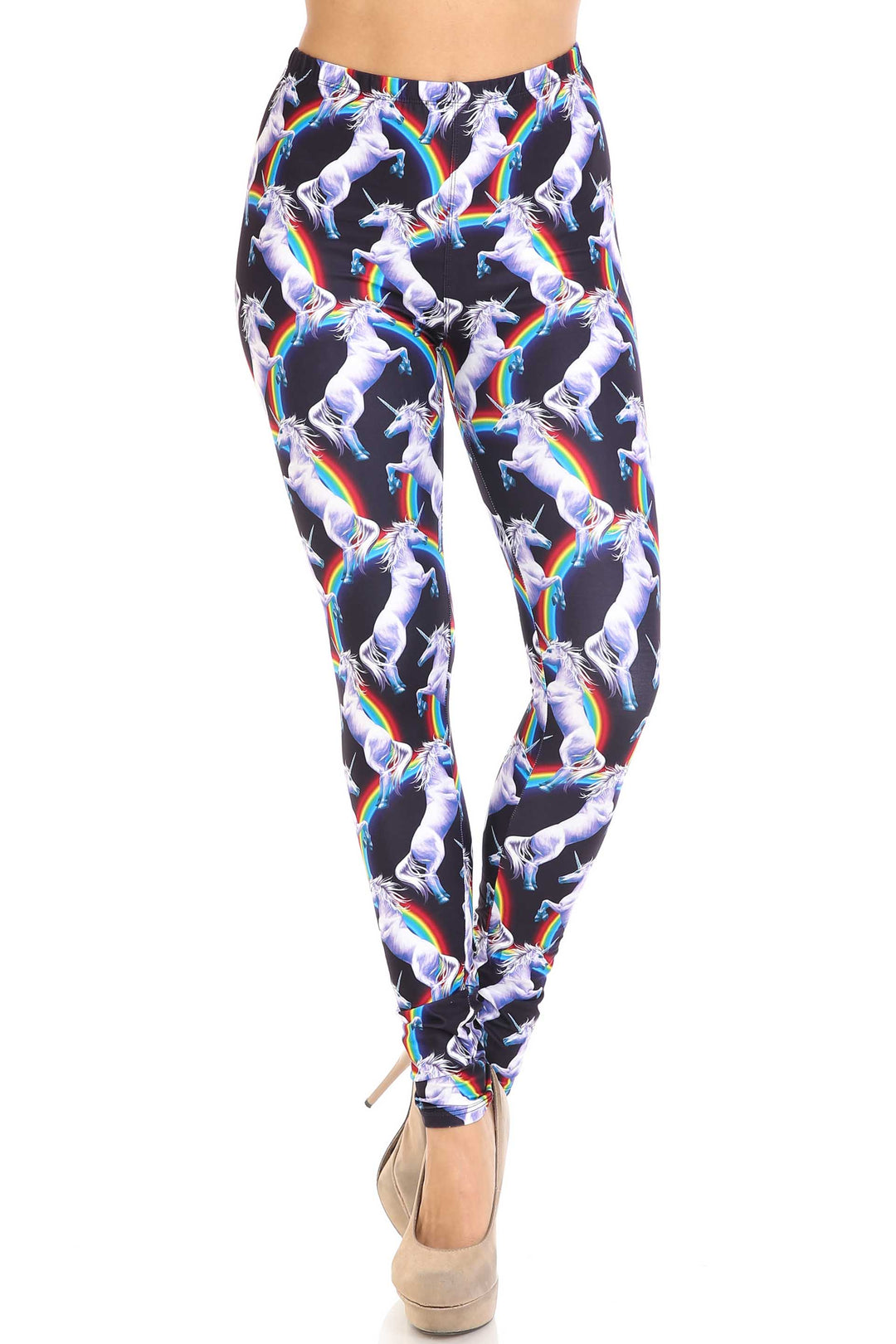 Creamy Soft Rainbow Unicorn Plus Size Leggings - By USA Fashion