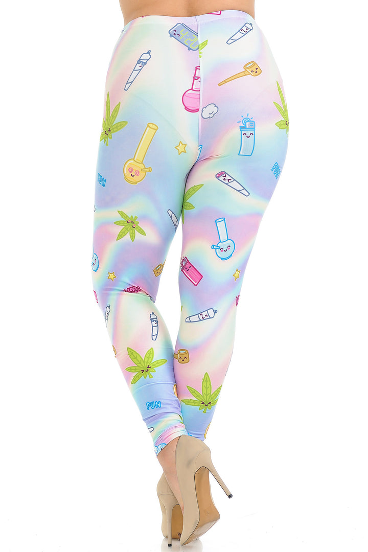 Creamy Soft Marijuana Life Plus Size Leggings - USA Fashion