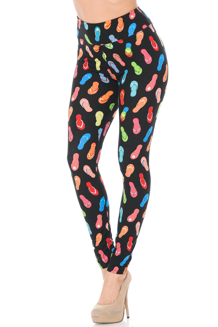 Buttery Smooth Summer Beach Sandals High Waisted Plus Size Leggings