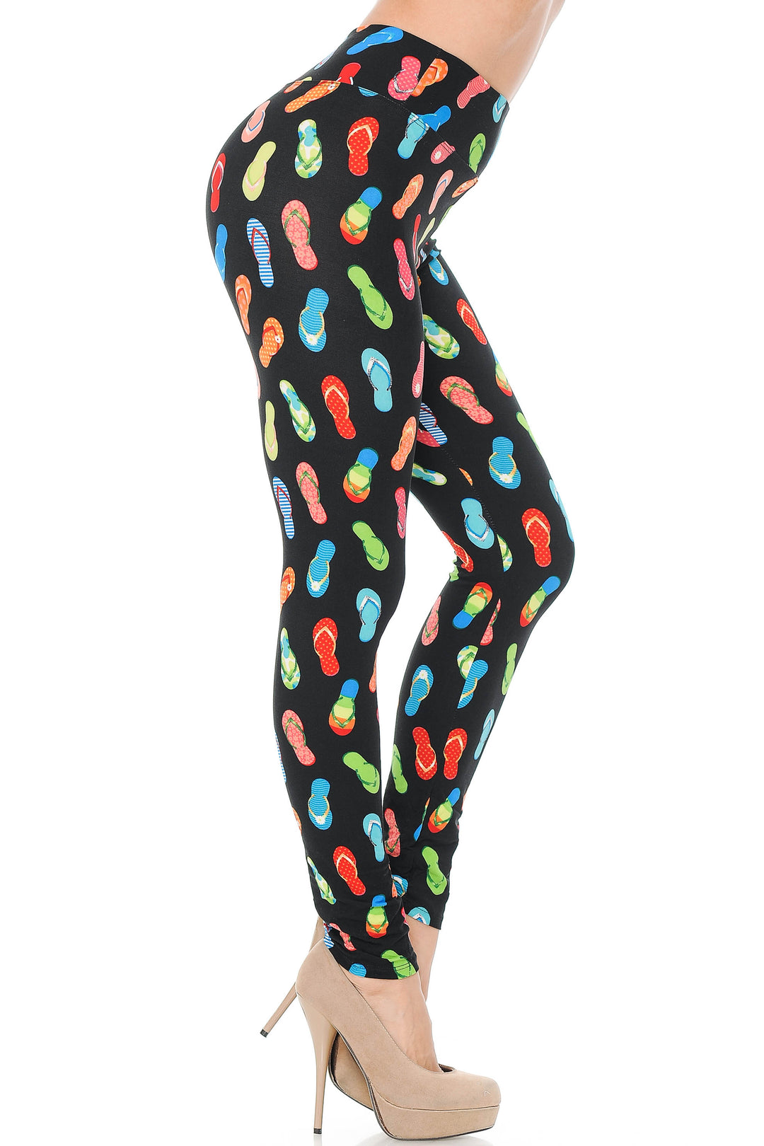 Buttery Smooth Summer Beach Sandals High Waisted Plus Size Leggings