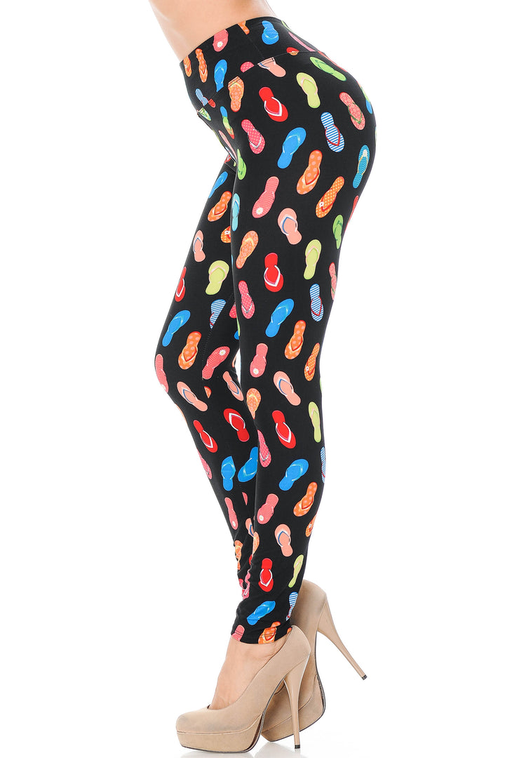 Buttery Smooth Summer Beach Sandals High Waisted Plus Size Leggings