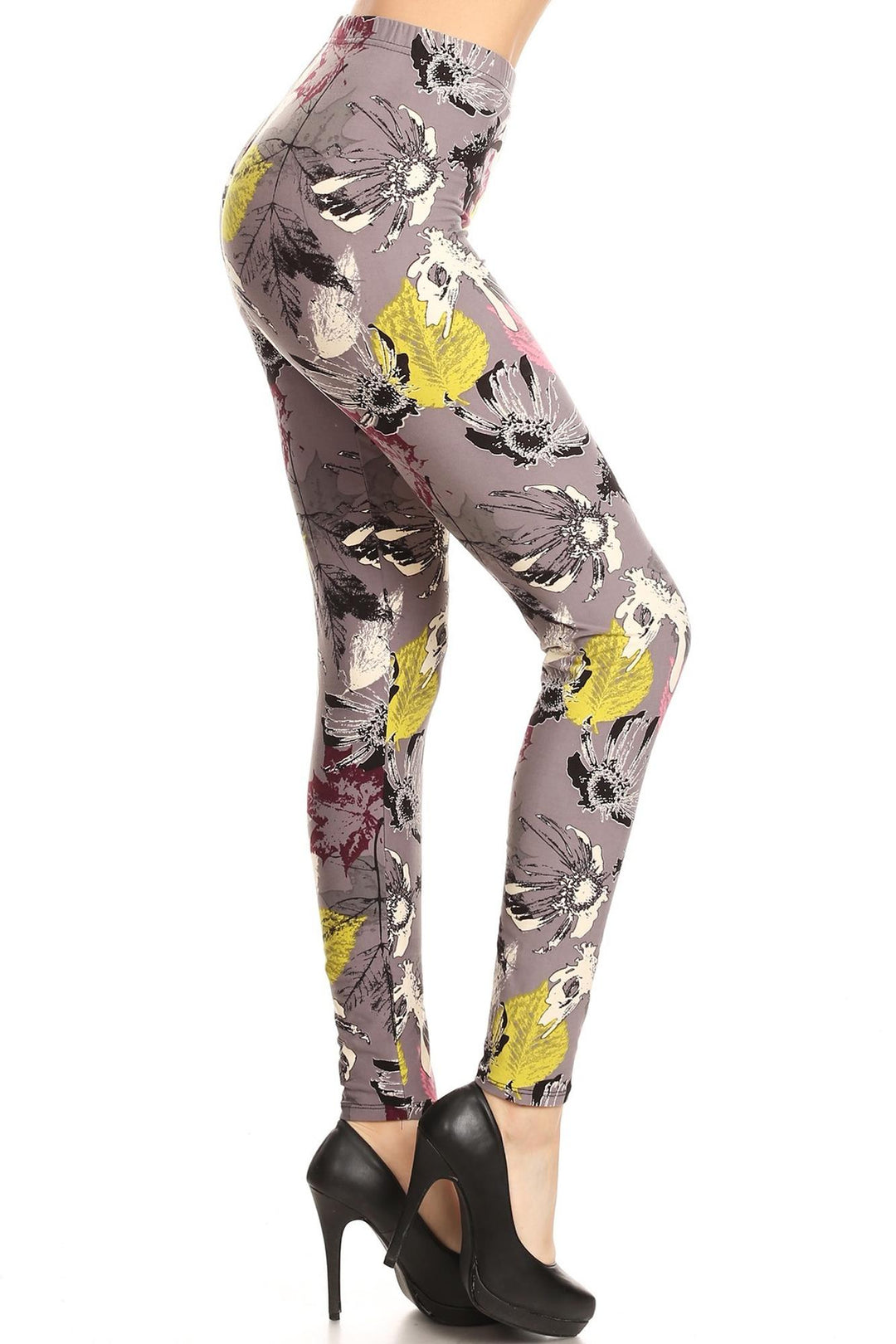 Buttery Smooth Fall Leaf Floral Leggings