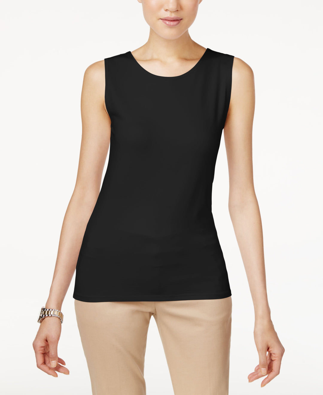 Petite High Neck Tank Top