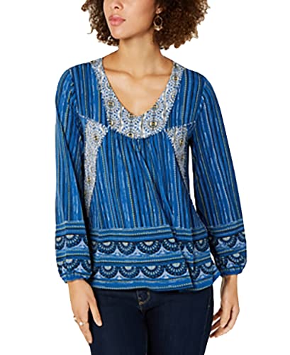 Style & Co Printed Peasant Top