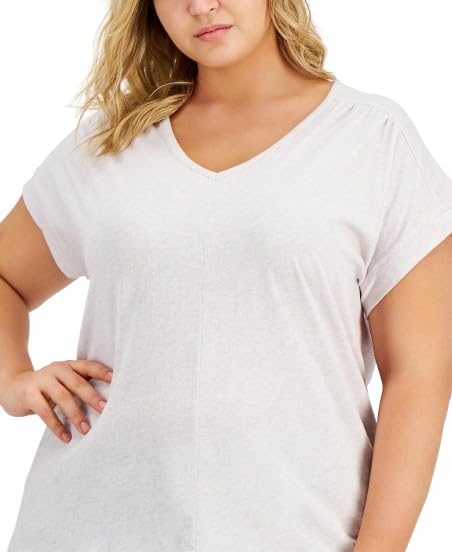 Style & Co Plus Size Heather V Neck Dolman Top