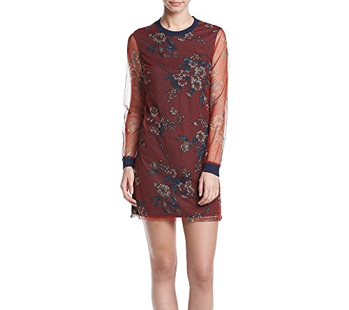 Be Bop Juniors Printed Swiss Dot Mesh Dress