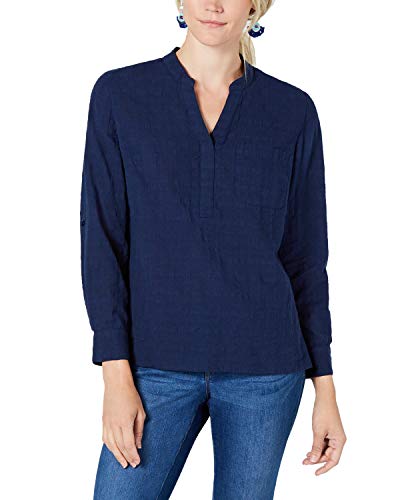 Style & Co Split Neck Denim Top