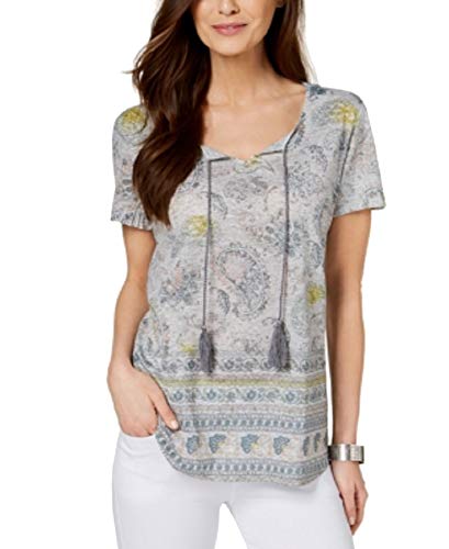 Style & Co Printed Tassel T-Shirt