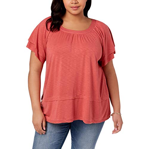 Style & Co Plus Size Flutter Sleeve Swing Hem Top