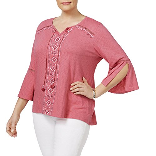 Style & Co Plus Size Embroidered Peasant Top