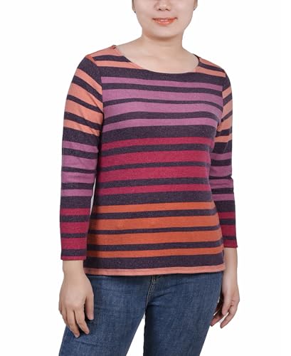 NY Collection Petite 3/4 Sleeve Pullover Top