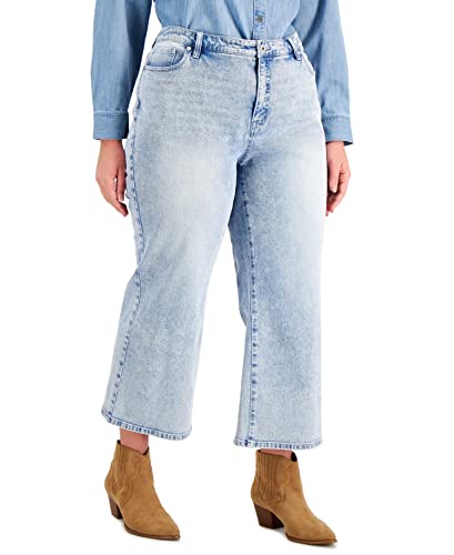 Style & Co Plus Size High Rise Wide Leg Cropped Jeans