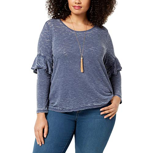 Style & Co Plus Size Burnout Ruffled Sleeve Top