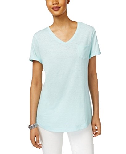 Style & Co V Neck Burnout Pocket T-Shirt