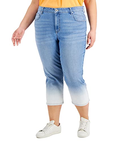 Style & Co Plus Size High Rise Cropped Capri Jeans
