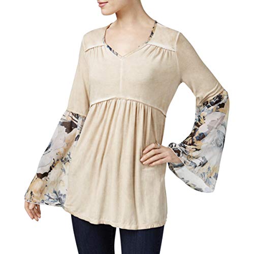 Style & Co Printed Sleeve Babydoll Top