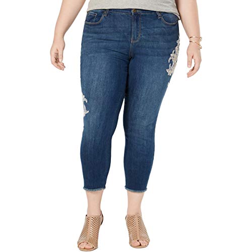 Style & Co Plus Size Cotton Lace Applique Jeans