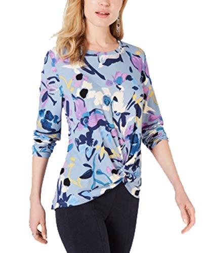 Style & Co Tie Dyed Twist Hem Top