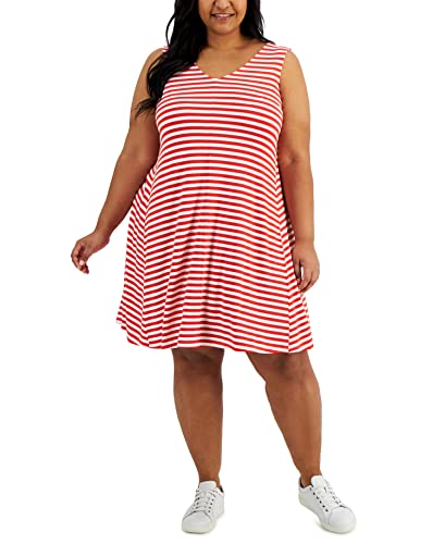 Style & Co Plus Size Striped Cross Back Flip Flop Dress