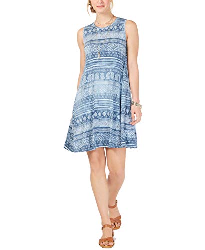 Style & Co Printed Sleeveless Swing Dress