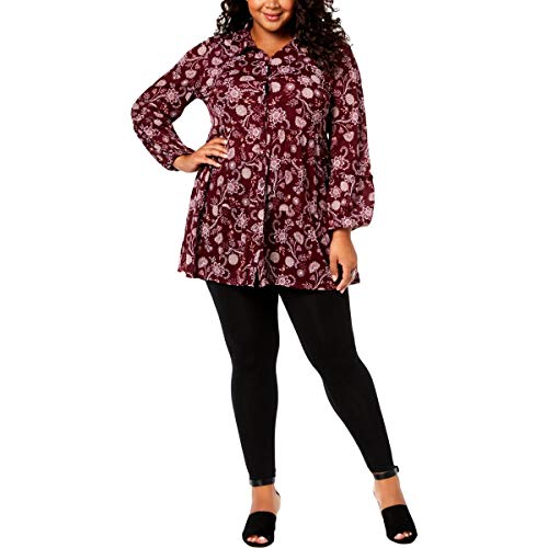 Style & Co Plus Size Printed Tiered Mesh Top